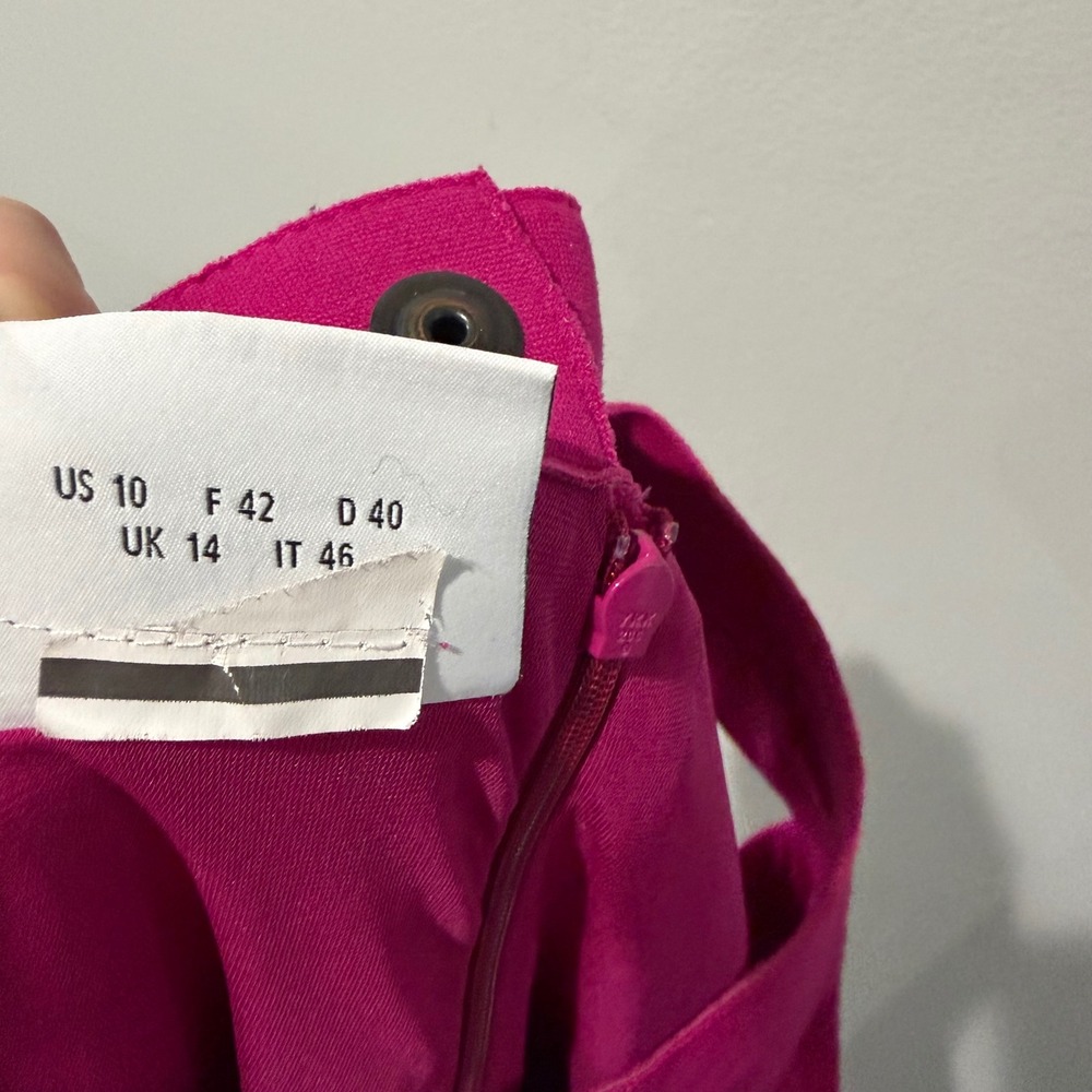 Akris Punto Sheath Dress Womens 10 Fuchsia Pink Sleeveless Jersey Office Career - Picture 4 of 12